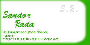 sandor rada business card